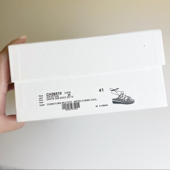 CHLOÉ Rainbow Knotted Leather Wedge Sandals - Picture 10 of 11